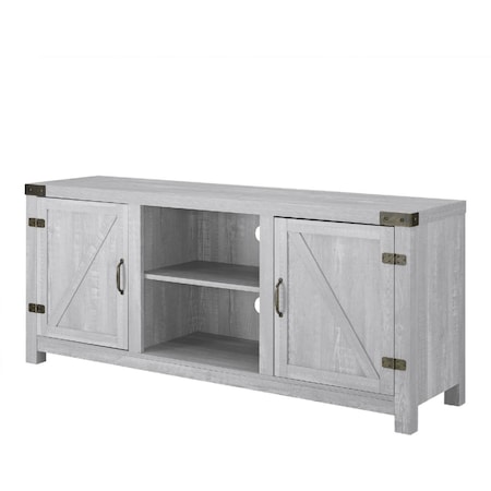 Walker Edison Furniture 58 in. Farmhouse TV Stand, Stone Grey W58BDSDST