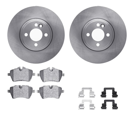 Dynamic Friction Co DFC Rotors with EURO 5000 Ceramic Brake Pads includes Hardware 6612-32025