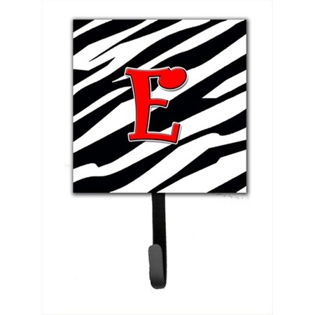 Carolines Treasures Letter E Initial Monogram - Zebra Red Leash Holder Or Key Hook CJ1024-ESH4
