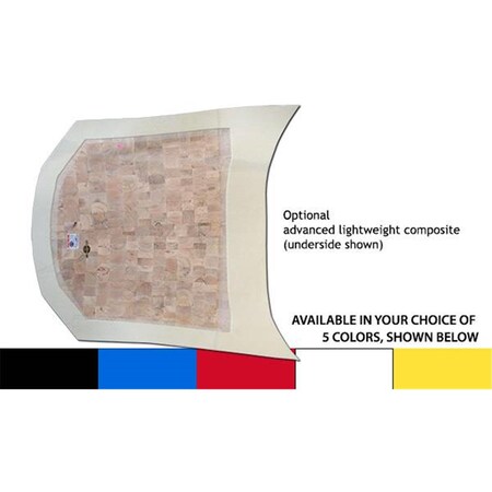 Five Star Mfg 670-3301-W ABC Fiberglass Flat Hood - White FIV670-3301-W