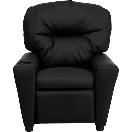 Flash Furniture Kids Recliner, 25" to 39" x 28", Upholstery Color: Black BT-7950-KID-BK-LEA-GG