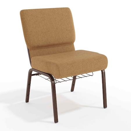 Flash Furniture Hercules Church Chair, 21-1/4 in W 25" L 33" H, Fabric Seat FD-CH0221-4-CV-BN-BAS-GG