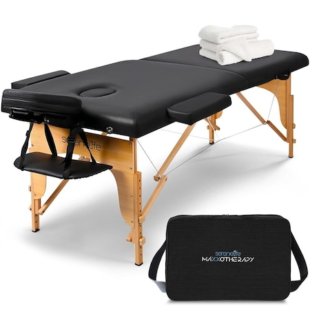 Serenelife Portable Massage Table 24 inch, Height Adjustable 3 Sections Massage Bed & Folding Lash Station for SLMASGE2