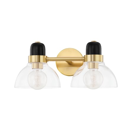 Mitzi Camile 2 Light Bath And Vanity 6 In. Aged Brass H482302-AGB