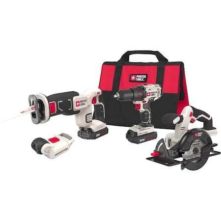 Porter-Cable 20V MAX* Cordless 4-Tool Combo Kit PCCK616L4