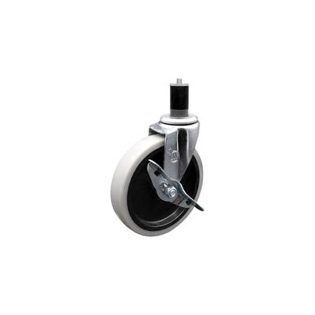 Service Caster 5 Inch Thermoplastic Rubber Wheel 1-5/8 Inch Expanding Stem Caster with Brake SCC-EX05S510-TPRS-SLB-158