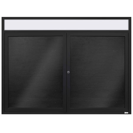 Aarco Enclosed Letter Board Directory w/ Powder Coated Black Al Frame and Header, 36''Hx48''W, 2 Doors ADC3648HBK