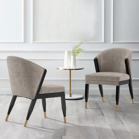 Manhattan Comfort Modern Ola Boucle Dining Chair in Stone, 2PK 2-DC075-ST