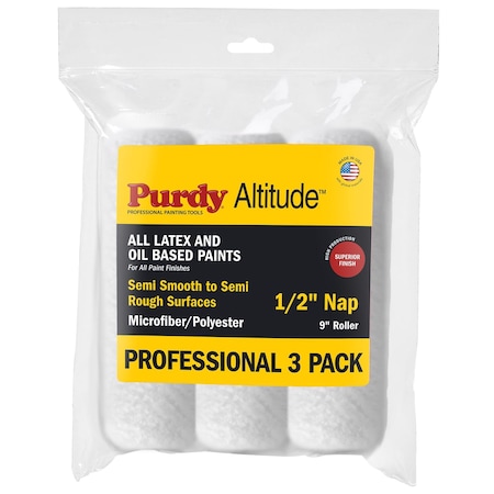 Purdy Altitude Poly Micro 9 in. W X 1/2 in. Regular Paint Roller Cover 3 pk 14E613300