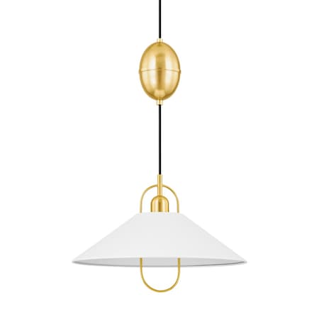 Mitzi Mariel 1 Light Pendant 8.5 In. Aged Brass/Soft White H866701-AGB/SWH