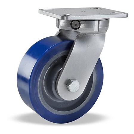 Hamilton Super Endurance Swivel Caster, 8" x 3" Superlast Polyurethane (95A) on Forged Steel Wheel S-SEC-83SYT