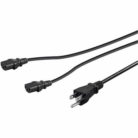 Monoprice SJT Extension Cord Adapter, 16 AWG, 16/3, Black, PVC, NEMA 5-15P, 3 ft 41091