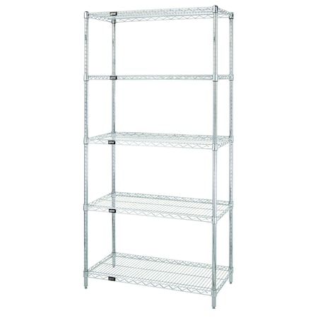 Quantum Storage Systems WIRE 5 SHELF STARTER KIT STAINLESS 63in WR63-1854S-5
