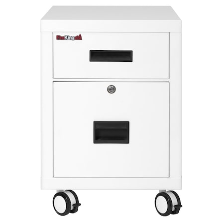 Fireking 1-Hr Fire rated, Mobile Pedestal, Ltr/Lgl file Drawer Arctic White 2M1822-1AW