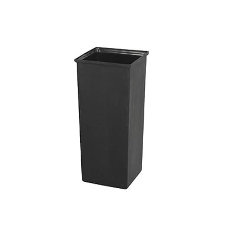 Safco 21 gal Square Heavy Duty Plastic Can, Black, Plastic, 13 in 9668