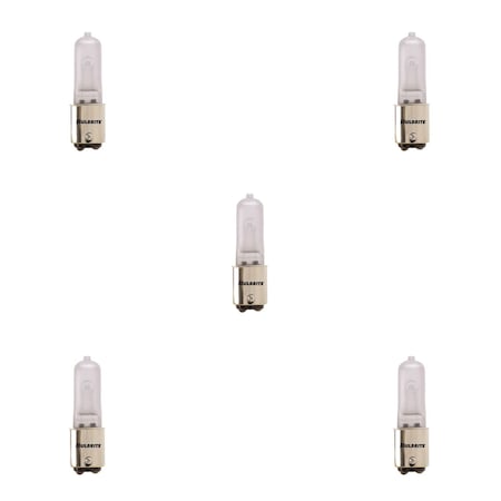 Bulbrite Halogen T4 Double-Contact Bayonet Base BA15D Light Bulbs 5 Pack 50W, Frost, 5PK 860810