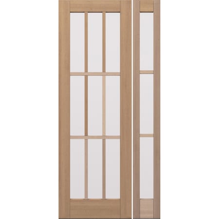 Doornmore G109, 47.5" x 98" ( 32" Door + 12" Side) Right Hand, Mahogany SDL 9 Lite Exterior Door G109-SW-3296-G103-SL_1-1_RI