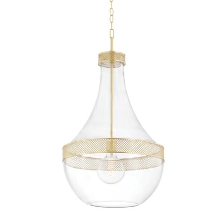 Hudson Valley Lighting Hagen 1 Light Pendant 17.5 In. Aged Brass 1817-AGB