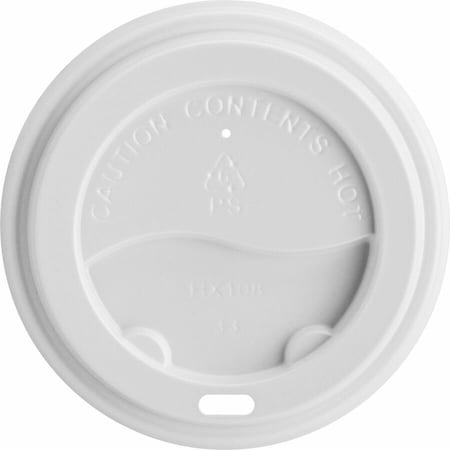 Genuine Joe Hot Cup Polystyrene Lids - Fits 10 oz, 12 ozm 16 oz, 20 oz - White, 1000PK GJO11259CT