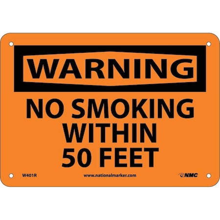 Nmc Warning No Smoking Within 50 Feet Sign, W401R W401R