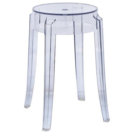Leisuremod Averill Modern Plastic Dining Stool with Sturdy Seat and Legs, Clear AS18CL