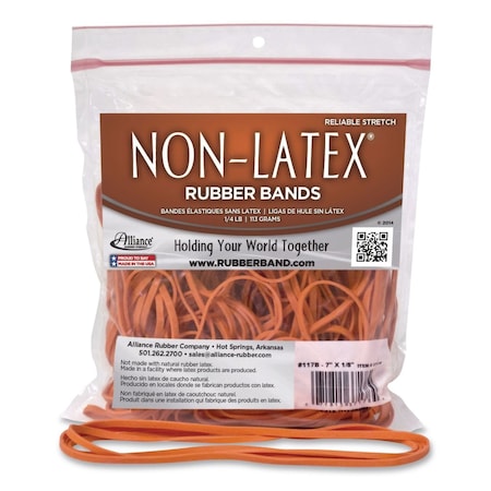 Alliance Rubber Non-Latex Rubber Bands, Size 117B, Orange, 63PK 37178