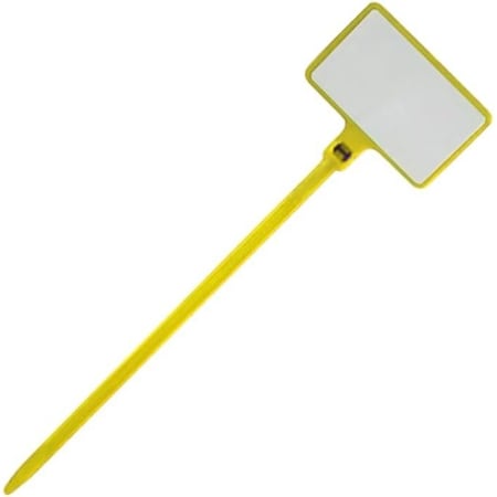 Kable Kontrol Write On Zip Tie Tags, 6in L, 1-7/8in x 1-1/8in Flag Size, 100Pcs, Yellow, 100PK CTWO-WF-6-40-YW