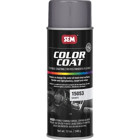 Sem Color Coat Flexible Coating, 16 oz Aerosol Can, Granite, 24 hr Curing, Aerosol 15053