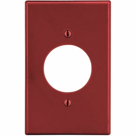 Hubbell Wiring Device-Kellems Single Receptacle Wall Plate, Number of Gangs: 1 Plastic, Satin Finish, Red P720R