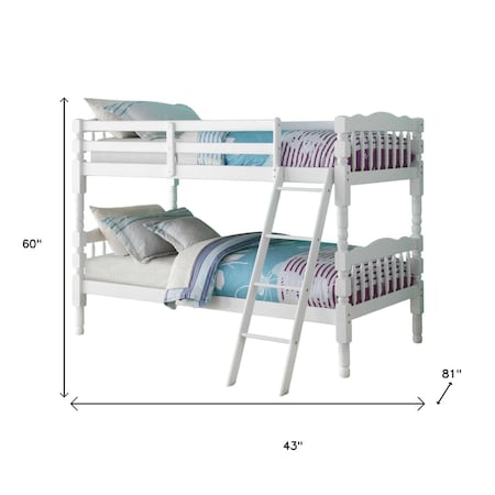 Homeroots White Twin Over Twin Bunk Bed 285828