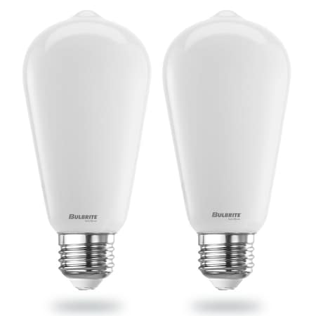 Bulbrite 9 Watt LED ST18 Light Bulbs, Warm Dimming 3000K Soft White, 1800K Candlelight, 800 Lumens, 2PK 862889