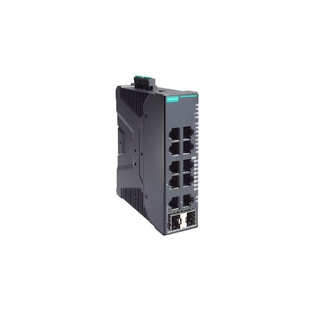 Moxa Compact industrial full Gigabit PoE+ smart Ethernet switch with 10G SDS-G3010-8PoE-2GTXSFP-T