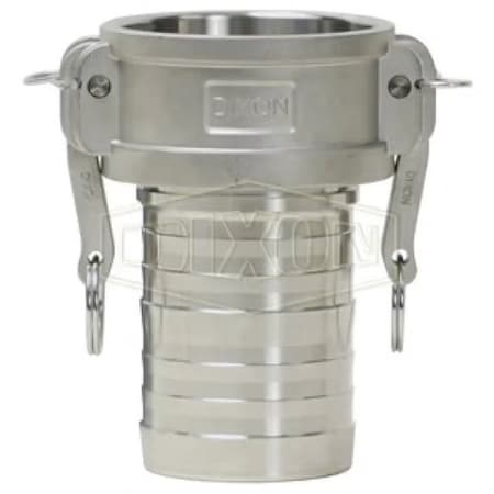 Dixon Global King Crimp Type-C Cam and Groove Coupler with Buna-N Seal, 1 in Nominal, 316 SSss Steel G100-C-SSCR