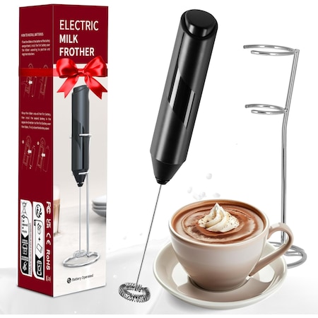 Simple Deluxe HealSmart Kitchen Milk Frother Handheld with Stand for Coffee, Electric Foamer Maker for Lattes, Wa HKFRTHMILKBLK