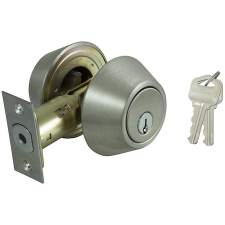 Prosource Deadbolt, 3 Grade, Stainless Steel, 2-3/8 to 2-3/4 in Backset, KW1 Keyway DB62V-PS