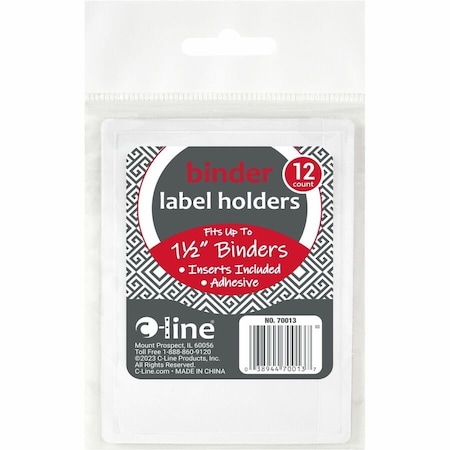 C-Line Products 1" Binder, Label Holder, Pk12 70013