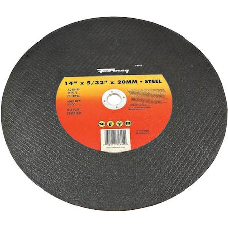 Type 1 14'' x 5/32'' x 20 mm Steel Cut-Off Wheel