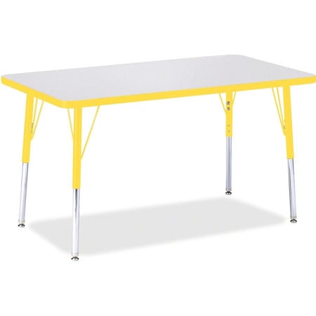 Jonti-Craft Berries Rectangle Activity Table, 24 in. x 36 in., A-height, Freckled Gray/Yellow/Gray 6478JCA007