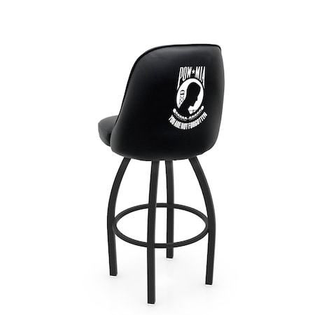 Holland Bar Stool Co Logo Grizzly POW/MIA 36 in. Swivel Bar Stool with Black Wrinkle Finish L048