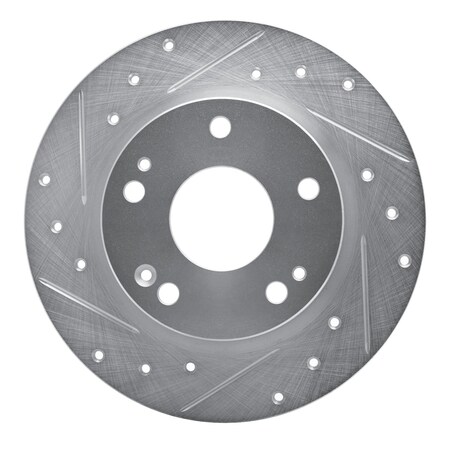 Dynamic Friction Co DFC Brake Rotor - Drilled and Slotted - Silver 631-59059L