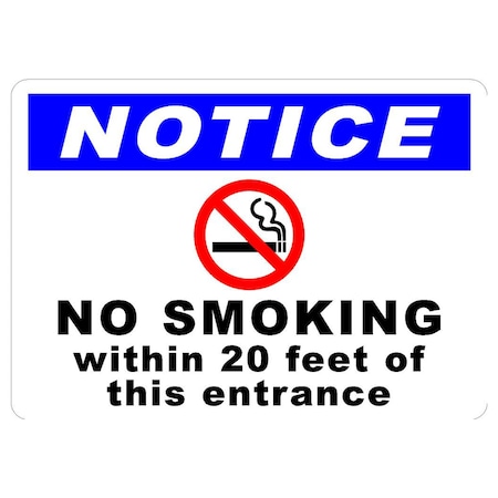 Sign Solutions Usa No Smoking Sign, 14 in Width, Aluminum Sign, Horizontal Rectangle DCS12DWT1410CUS00072