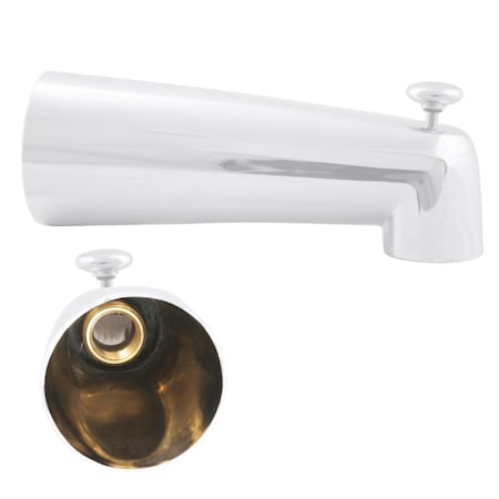 Westbrass 7 in. Diverter Tub Spout in Powder Coated White E507D-1F-50