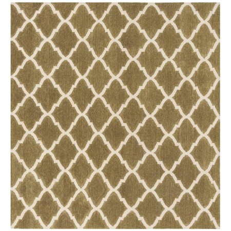 Safavieh Dhurries Hand Woven Flat Weave Square RugGreen & Ivory 6 x 6 ft. DHU115A-6SQ