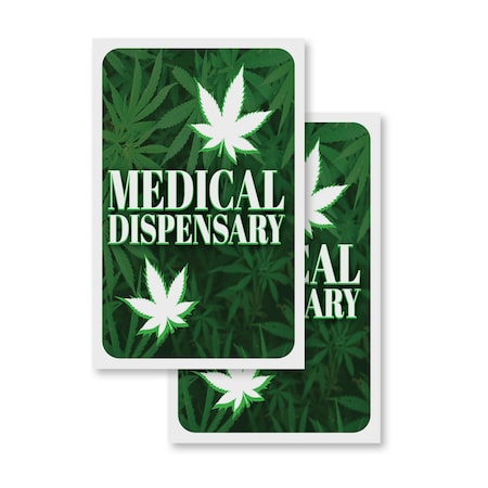 Signmission Medical Dispensary, Vinyl Decals Only 24 Inch x 36 Inch, Vinyl Decal, 2PK DSB-2436-2PACK-30402