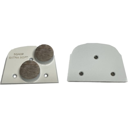 Vantage Product Diamond Grinding Disc for Lavina Grinders, 2 Round Segment, 30/40 Grit, Extra Soft Bond M-LAV-2R3040-XS