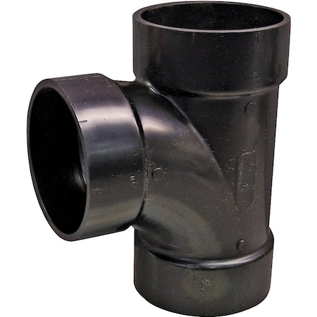 Canplas Sanitary Pipe Tee, 2 in, Hub, ABS, Black 102152LBC