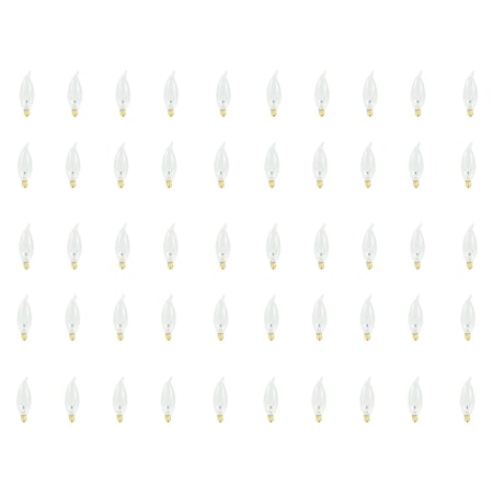 Bulbrite 25w CA10 Clear Dimmable (E12) Candelabra Screw Base Warm Wht Lght Incandescent Lght Bulb, 2700K, 50PK 861187
