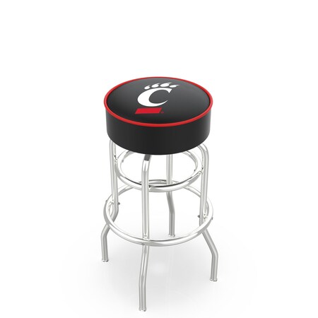 Holland Bar Stool Co 30" Cincinnati Cushion Seat, 2-Ring Chrome Swivel Bar Stool L7C130Cincin