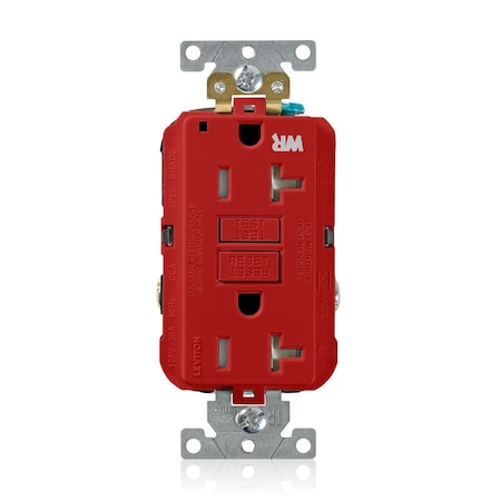 Leviton SmartlockPro GFCI 20A WR/TR/PI Red G5362-WTR