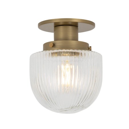 Troy Lighting Jar 1 Light Flush Mount in Patina Brass Finish C1606-PBR